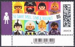 !a! GERMANY 2024 Mi. 3820 MNH SINGLE From Lower Left Corner - 50 Years Of Playmobil - Neufs