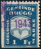 Heimat AG Brugg 1943 Fiscal-, Gebührenmarke 1 Fr. Blau - Fiscali