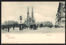 AK Wien, Votivkirche, Pferdebahnen  - Other & Unclassified