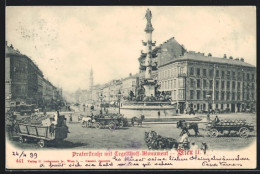 AK Wien, Praterstrasse Mit Tegetthoff-Monument  - Autres & Non Classés