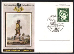 AK Tag Der Briefmarke 12.01.1941, Wiener Klapperpost  - Briefmarken (Abbildungen)
