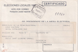 ELECCIONES LOCALES   CERTIFICADO  BARCELONA - Franchise Postale