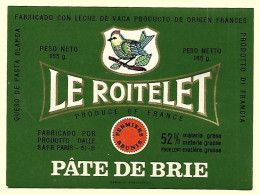 Etiqu.Pâte De BRIE LE ROITELET SAFR PARIS 51-B - Fromage