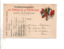 CARTE EN FRANCHISE ECRITE 1915 - WW I