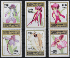 CAMBODGE - ORCHIDEES - N° 1476 A 1481 ET BF 133 - NEUF** MNH - Orchids