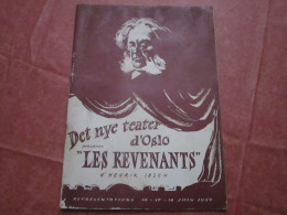 Det Nye Teater D'OSLO Présente "LES REVENANTS" D'Henri Ibsen - Programme 24 Pages - Norway