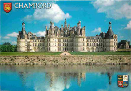 41 - Chambord - Le Château - La Façade Principale - Au Premier Plan Le Cosson - Blasons - CPM - Voir Scans Recto-Verso - Chambord