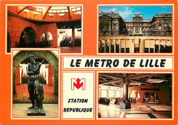 59 - Lille - Métro De Lille - Station République - Multivues - CPM - Voir Scans Recto-Verso - Lille