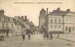 58 - Cosne Cours Sur Loire - La Mairie Et La Rue Saint Jacques - Animée - CPA - Oblitération De 1927 - Voir Scans Recto- - Cosne Cours Sur Loire
