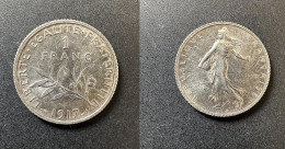 Pièce De 1 Franc Argent 1917 De France - F 05 - 1 Franc