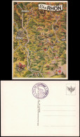 Fulda Umland-Ansicht, "Die Rhön", Landkarte Umgebungskarte 1970 - Fulda