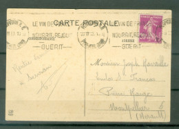 CP  Krag  Perpignan RP  Le Vin De France Nourrit Réjouit Guérit Mars 1933   - Covers & Documents