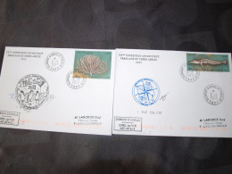 2 EnveloppesTerre Adélie 1er Jour Des Timbres Du  Bloc Fonds Marins Des TAAF 2  1  2023 - Covers & Documents