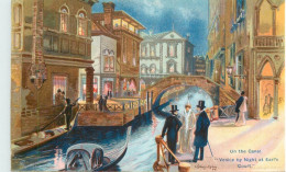 Italy Venice On The Canal "Venice By Night At Earl's Court" Signed Illustration - Venetië (Venice)