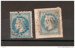 FRANCE / EMPIRE FRANC 20 Centimes Bleu Oblitéré Lot De 2 Timbres  Dentelés 29B // Obliterations ??? - 1863-1870 Napoleon III With Laurels