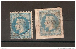 FRANCE / EMPIRE FRANC 20 Centimes Bleu Oblitéré Lot De 2 Timbres  Dentelés 29B // Obliterations ??? - 1863-1870 Napoléon III Con Laureles