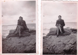 Photo Originale - CONCARNEAU -   Juillet 1939 - Lot 2 Photos - Jeune Femme Face A La Mer - Lieux