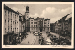 AK Zittau, Öffentlicher Verkehr Vor Dem Rathaus  - Zittau