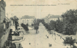 71  CHALON SUR SAONE  BOULEVARD DE LA REPUBLIQUE ET RUE D'AUTUN - Chalon Sur Saone