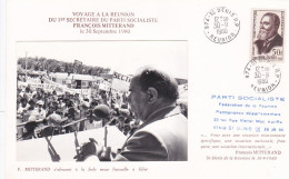 REUNION--1980--Document Cartonné Voyage De François MITTERAND 1er Secretaire P.S--tp Jean JAURES-cachets St DENIS- - 1961-....