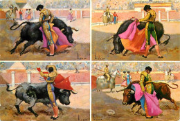 Corrida - Fiesta Nacional - Multivues - Art Peinture - CPM - Voir Scans Recto-Verso - Stierkampf