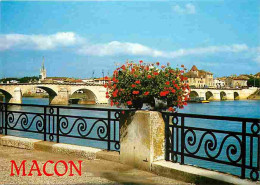 71 - Macon - Le Pont De St Laurent Monument Historique Du XIe Siècle - Fleurs - CPM - Voir Scans Recto-Verso - Macon