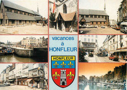 14 - Honfleur - Multivues - Blasons - Automobiles - Flamme Postale De Honfleur - CPM - Voir Scans Recto-Verso - Honfleur