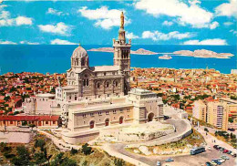 13 - Marseille - Notre Dame De La Garde - Vue Aérienne - Dans Le Fond Château D'If Et Iles Du Frioul - CPM - Voir Scans  - Notre-Dame De La Garde, Lift