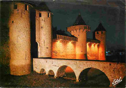 11 - Carcassonne - La Cité Médiévale - Le Château Comtal - Vue De Nuit - Flamme Postale De Carcassonne - CPM - Voir Scan - Carcassonne