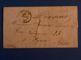 DP15 FRANCE LETTRE 1839  TOULOUSE A LYON  + TEXTE + AFF. INTERESSANT+++ - 1801-1848: Précurseurs XIX