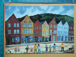 KOV 484-89 - PEINTURE, PENTRE, ART - FRA BRYGGEN, BERGEN, NORWAY - Peintures & Tableaux