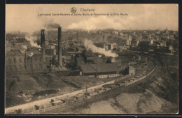 AK Charleroi, Les Fosses Sacre-Madame Et Ste Barbe Et Panorama De La Ville Haute  - Charleroi