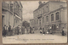 CPA 34 - VILLEVEYRAC - Ecole Des Filles - Avenue De Poussan - TB GROS PLAN ANIMATION CENTRE - Andere & Zonder Classificatie