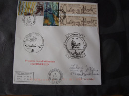 Kerguelen 1er Jour  Des 2 Timbres Du Bloc Proteker Et 2 Timbres Manchots Des Taafs 1  1   2024 - Storia Postale