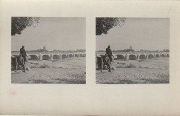 Carte Photo Stéréoscopique Année 1923  TOURS Le Pont De Pierre - Tours