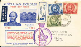 Australia Registered FDC 14-10-1946 Explorer Sir Thomas L. Mitchell Complete Set Of 3 With Cachet - Premiers Jours (FDC)