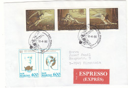 Saint Marin - Lettre Exprès De 1986 - Oblit San Marino - Exp Vers Kirchheim - Cachet De Mindelheim - Judo - - Storia Postale