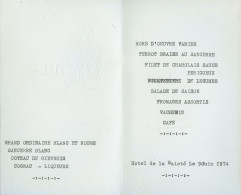 03 - MENU - REPAS DES GADZ'ARTS CHALONS Promotion 20 - Hôtel De La Gaité 9 Juin 1974 - Menükarten