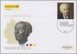 2714 Politiker Theodor Heuss, Schmuck-FDC Deutschland Exklusiv - Cartas & Documentos