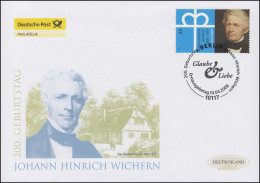 2657 Theologe Johann Heinrich Wichern, Schmuck-FDC Deutschland Exklusiv - Covers & Documents