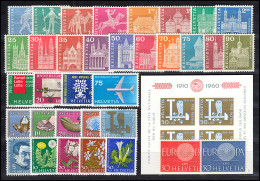 692-726 Schweiz-Jahrgang 1960 Komplett, Postfrisch - Sonstige & Ohne Zuordnung