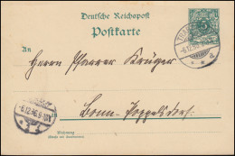 Postkarte P 36I Von TRARBACH 6.12.1895 Nach BONN 6.12.96 - Sonstige & Ohne Zuordnung