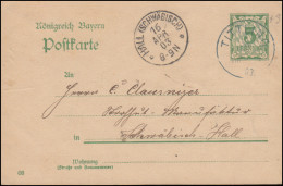 Bayern Postkarte P 60 Von TITTLING 16.4.1903 Nach HALL (SCHWÄBISCH) 16.4.03 - Postwaardestukken