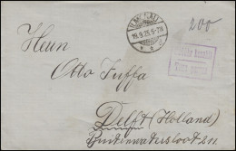 Gebühr-bezahlt-Stempel Auf Brief ILMENAU 19.9.23 Nach Delft / Holland  - Covers & Documents