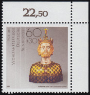 1384 Wohlfahrt Schmiedekunst 60+30 Pf ** Ecke O.r. - Unused Stamps
