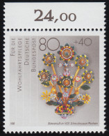 1386 Wohlfahrt Schmiedekunst 80+40 Pf ** Oberrand - Unused Stamps