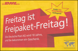 Werbepaketadresszettel WPZ 1 A Freipaket-Freitag A = Weiter Durchstich, ** - Maschinenstempel (EMA)