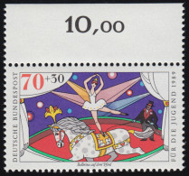 1412 Zirkus 70+30 Pf Ballerina Und Pferd** Oberrand - Nuevos