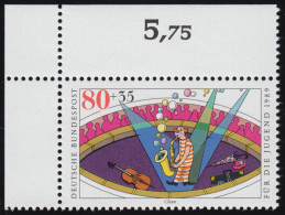 1413 Zirkus 80+35 Pf Clown ** Ecke O.l. - Unused Stamps