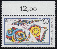 1417 Europa 60 Pf Drachensteigen ** Oberrand - Unused Stamps